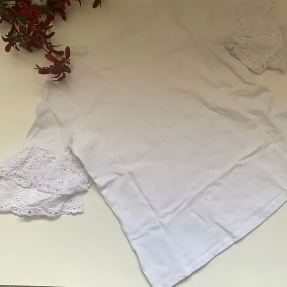 💥STELLA Tweed Top With Crochet Ruffle Sleeves💥 - Picture 9 of 13